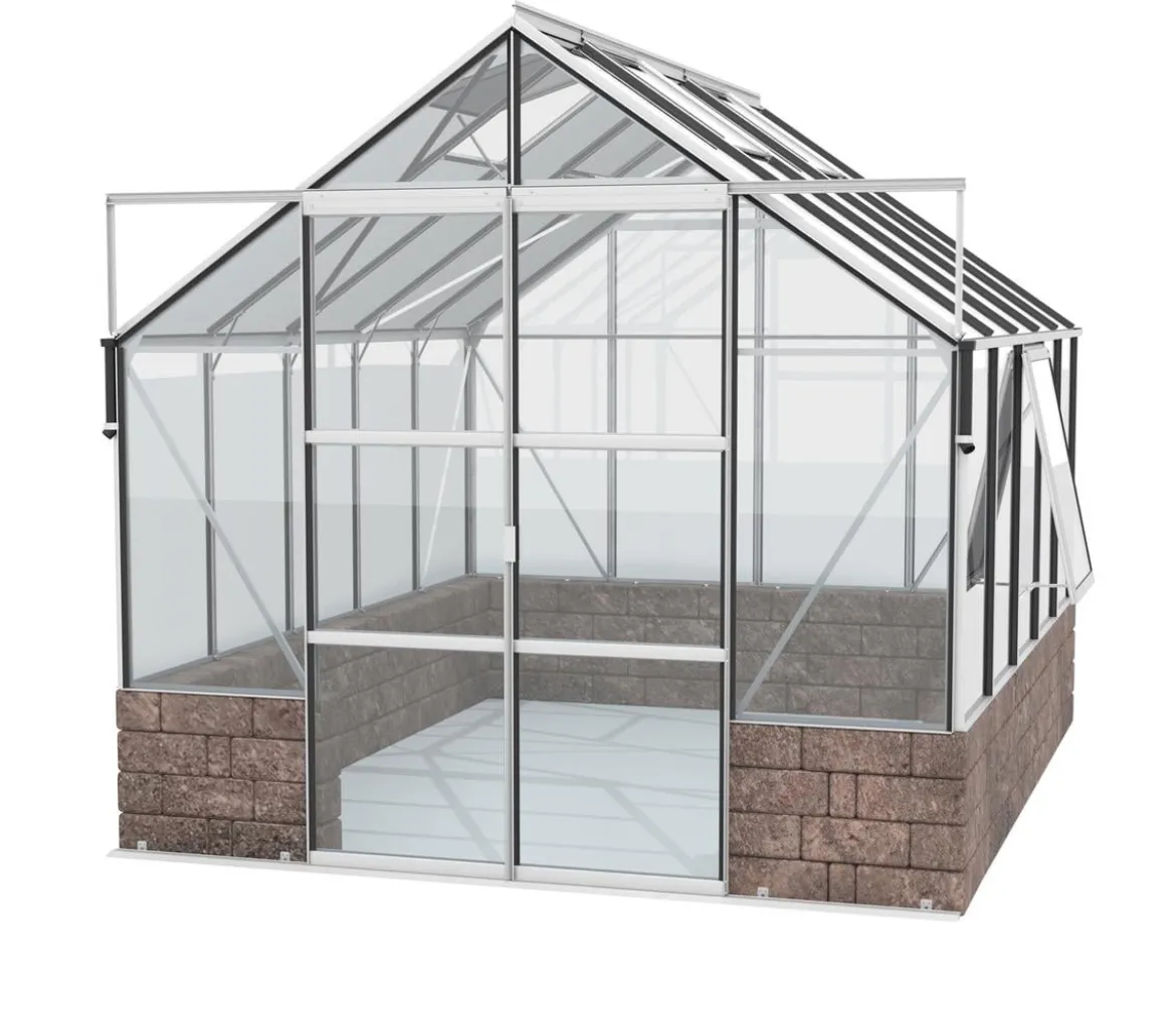 Vitavia Gewächshaus Cassiopeia 8300 ESG, inkl. Sockelmauer Herbstlaub