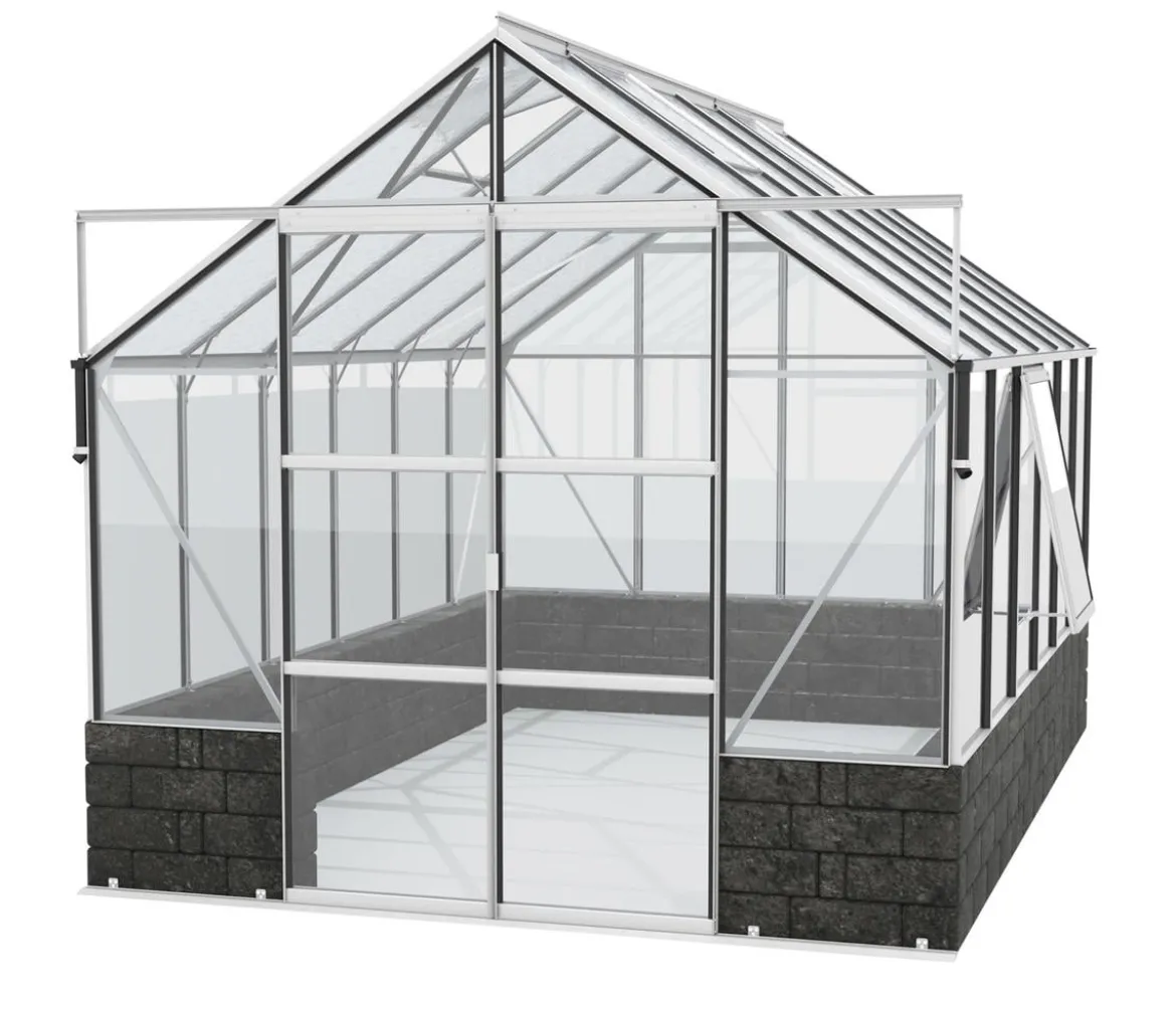 Vitavia Gewächshaus Cassiopeia 9900 ESG/NSG, inkl. Sockelmauer Basalt