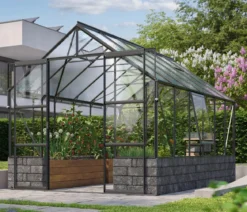 Vitavia Gewächshaus Cassiopeia 9900 ESG/NSG, inkl. Sockelmauer Basalt