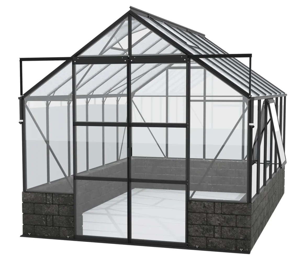 Vitavia Gewächshaus Cassiopeia 9900 ESG/NSG, inkl. Sockelmauer Basalt