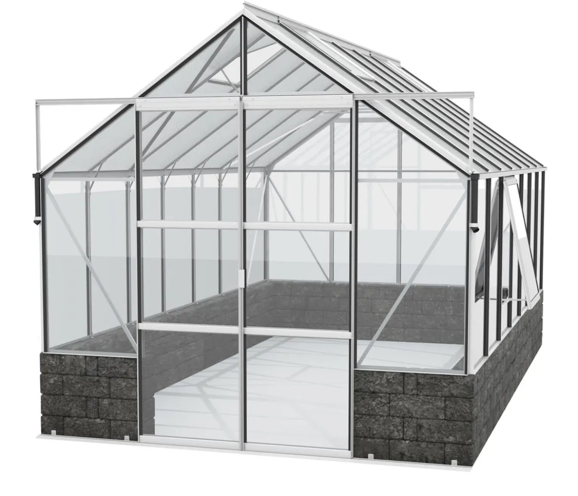 Vitavia Gewächshaus Cassiopeia 11500 ESG/HKP, inkl. Sockelmauer Basalt