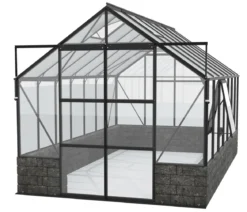 Vitavia Gewächshaus Cassiopeia 11500 ESG/HKP, inkl. Sockelmauer Basalt