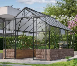 Vitavia Gewächshaus Cassiopeia 9900 ESG/HKP, inkl. Sockelmauer Herbstlaub