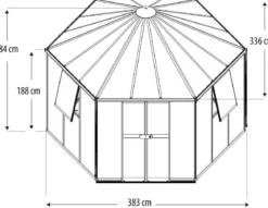 Vitavia Gewächshaus Forum 9000 inkl. Stahlfundamentrahmen, ESG/HKP