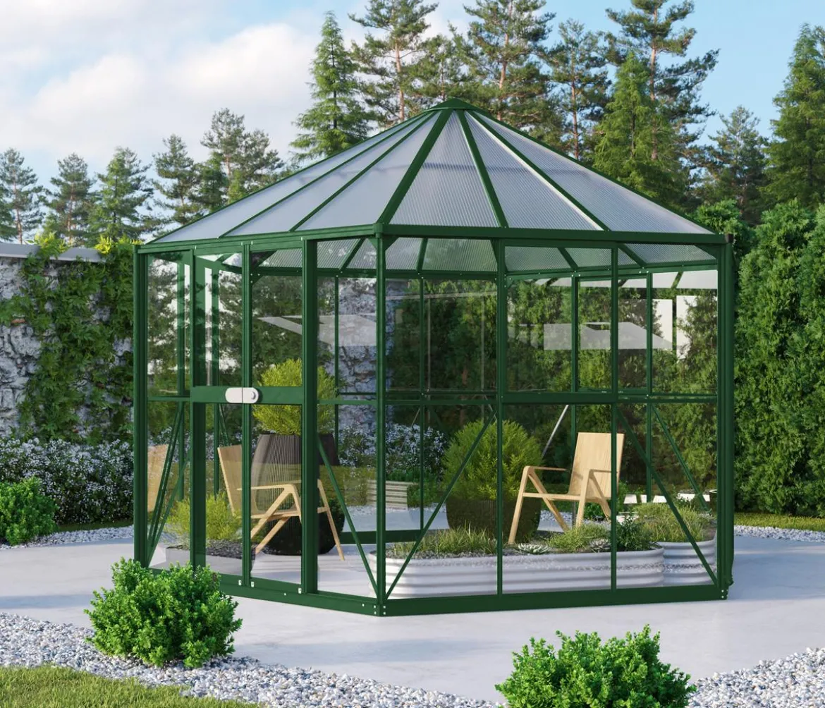 Vitavia Gewächshaus Luna 9000, inkl. Stahlfundamentrahmen, ca. B383/H283/T331 cm