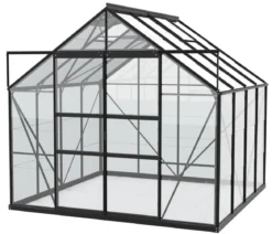 Vitavia Gewächshaus Neptun Plus 6700 ESG, inkl. Stahlfundamentrahmen, ca. B257/H238/T258 cm