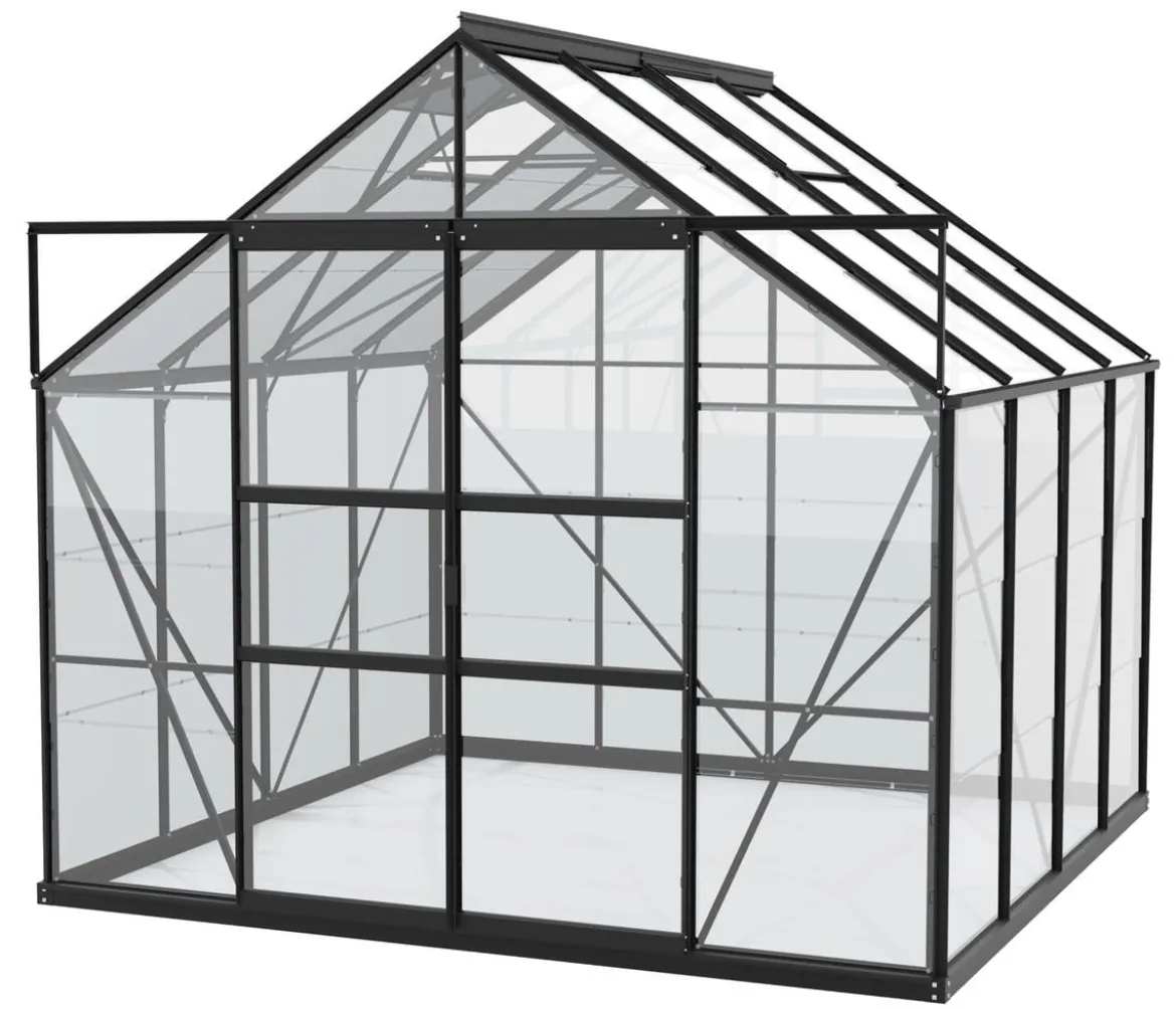 Vitavia Gewächshaus Neptun Plus 6700 ESG, inkl. Stahlfundamentrahmen, ca. B257/H238/T258 cm