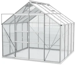 Vitavia Gewächshaus Neptun Plus 6700 ESG, inkl. Stahlfundamentrahmen, ca. B257/H238/T258 cm