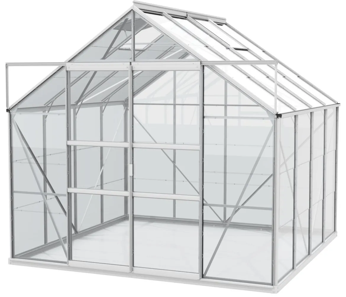 Vitavia Gewächshaus Neptun Plus 6700 ESG, inkl. Stahlfundamentrahmen, ca. B257/H238/T258 cm