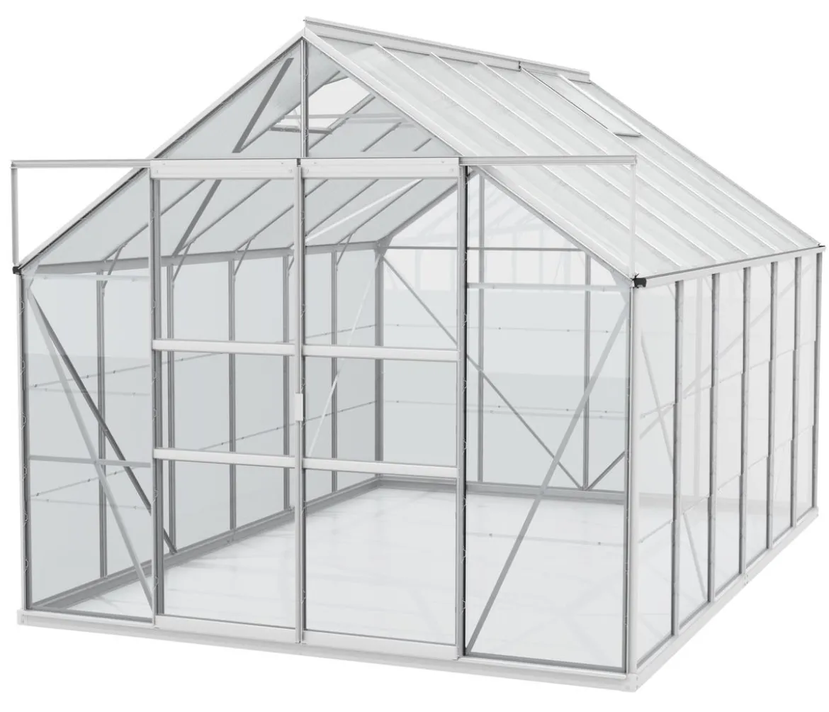 Vitavia Gewächshaus Neptun Plus 9900 ESG/HKP, inkl. Stahlfundamentrahmen, ca. B257/H238/T383 cm