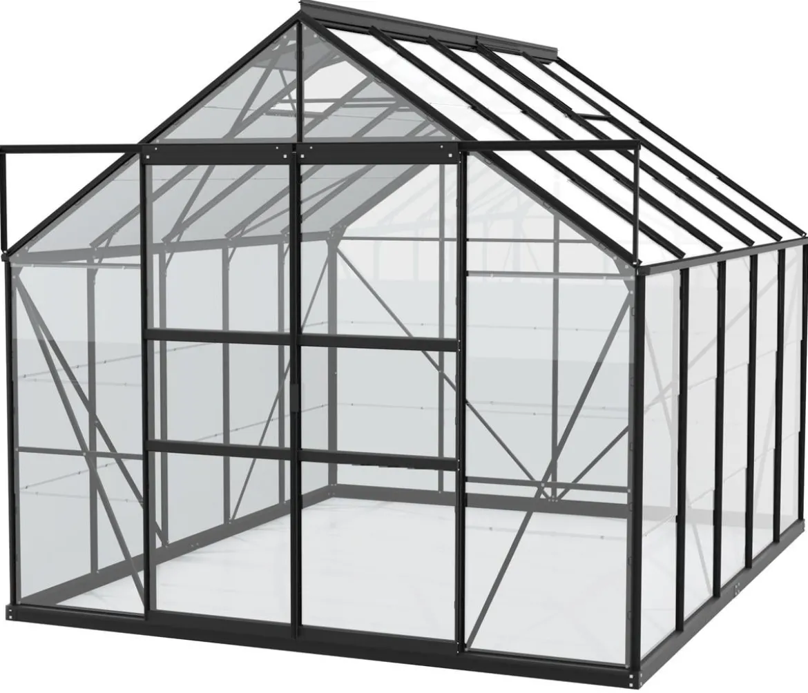 Vitavia Gewächshaus Neptun Plus 8300 ESG, inkl. Stahlfundamentrahmen, ca. B257/H238/T321 cm