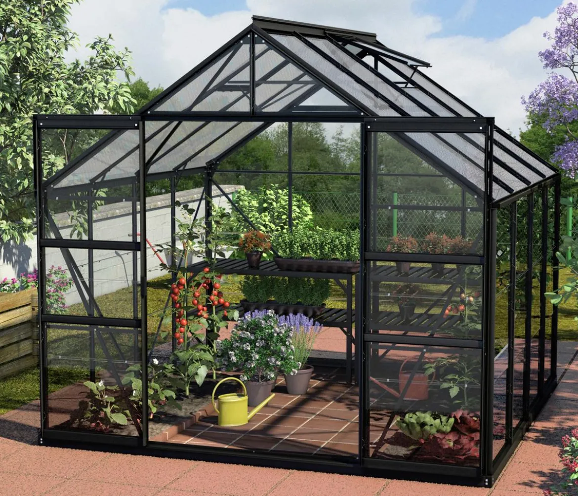 Vitavia Gewächshaus Neptun Plus 6700 ESG/HKP, inkl. Stahlfundamentrahmen, ca. B257/H238/T258 cm