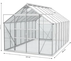 Vitavia Gewächshaus Neptun Plus 11500 ESG, inkl. Stahlfundamentrahmen, ca. B254/H238/T441 cm