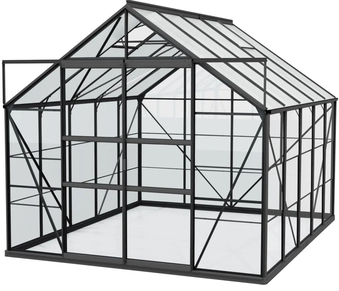 Vitavia Gewächshaus Neptun Plus 8300 ESG/HKP, inkl. Stahlfundamentrahmen, ca. B257/H238/T321 cm