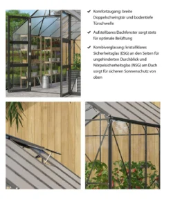 Vitavia Gewächshaus Orbit 9900, ESG/NSG, inkl. Stahlfundamentrahmen