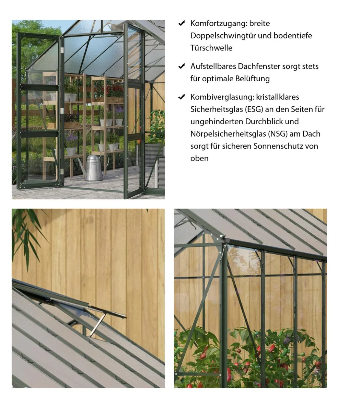 Vitavia Gewächshaus Orbit 9900, ESG/NSG, inkl. Stahlfundamentrahmen