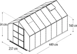 Vitavia Gewächshaus Orbit 11500, ESG/HKP, inkl. Stahlfundamentrahmen