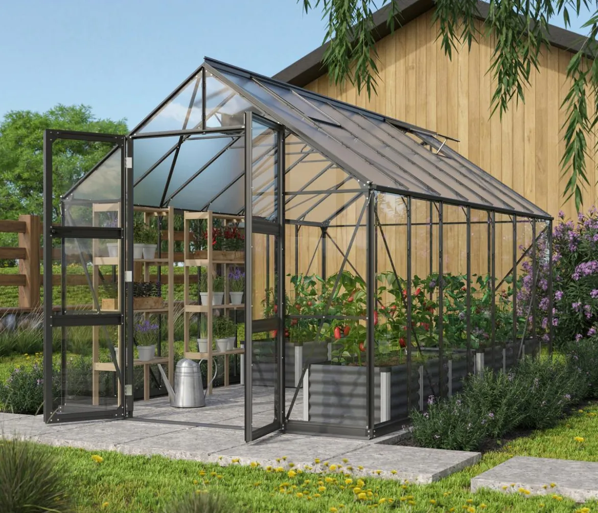 Vitavia Gewächshaus Orbit 11500, ESG/HKP, inkl. Stahlfundamentrahmen