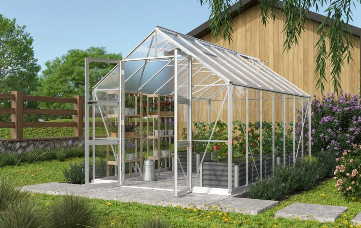 Vitavia Gewächshaus Orbit 11500, ESG/HKP, inkl. Stahlfundamentrahmen