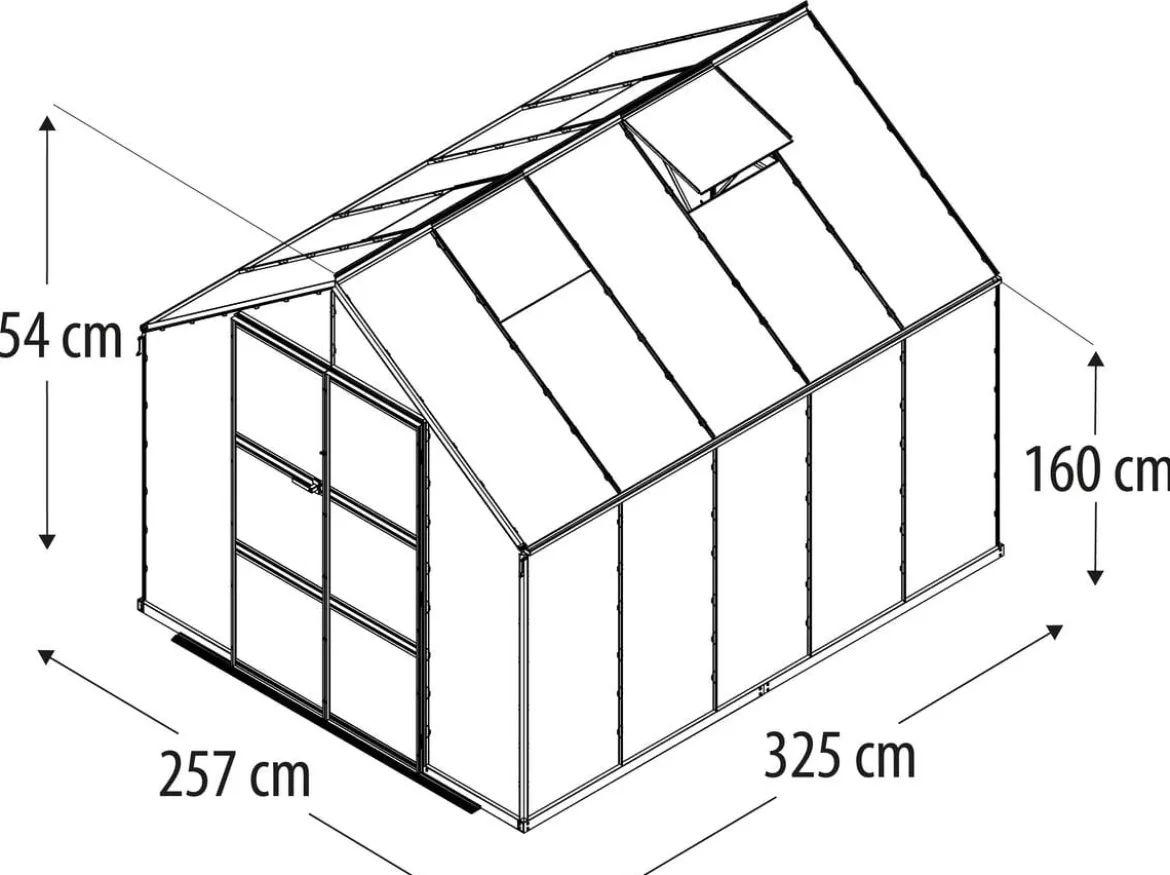 Vitavia Gewächshaus Orbit 8300, HKP, inkl. Stahlfundamentrahmen