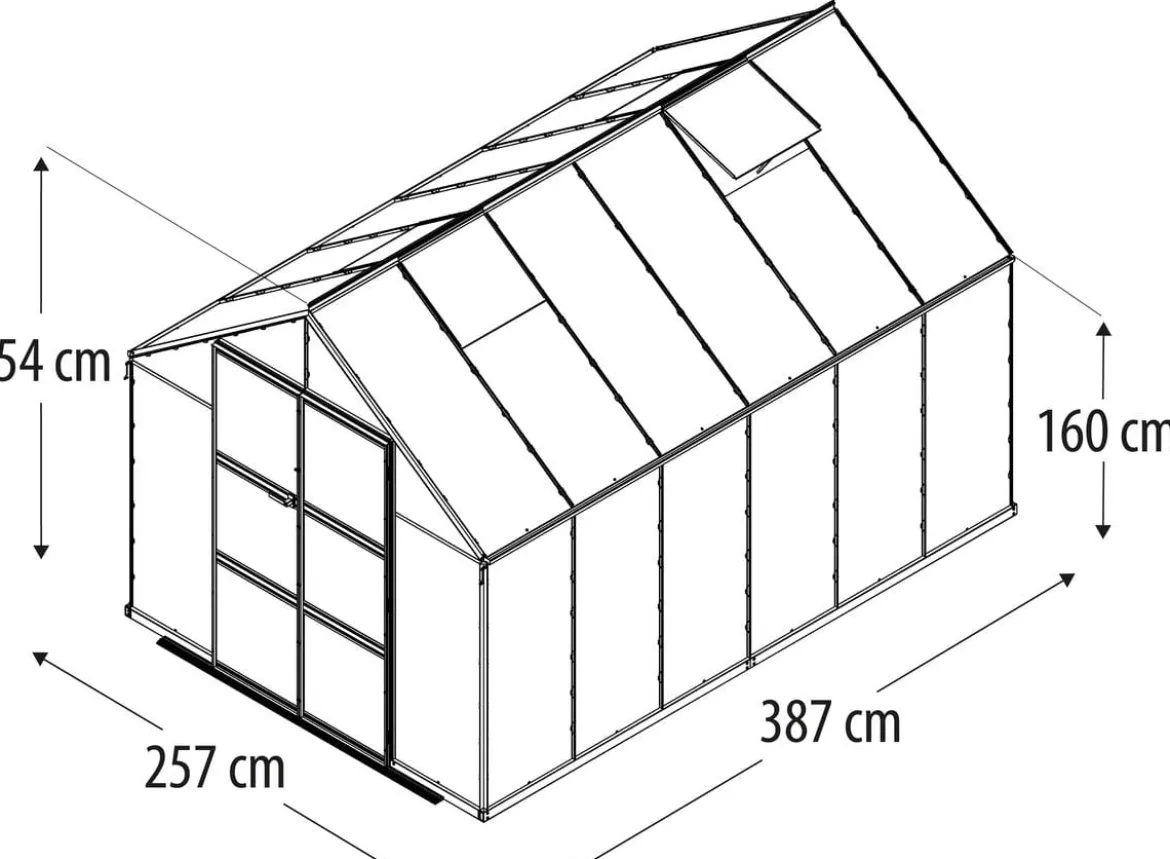 Vitavia Gewächshaus Orbit 9900, HKP, inkl. Stahlfundamentrahmen