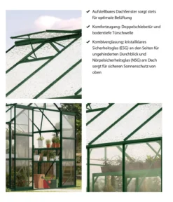 Vitavia Gewächshaus Phönix 11500 ESG/NSG, inkl. Stahlfundamentrahmen, ca. B257/H254/T448 cm