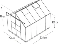 Vitavia Gewächshaus Phönix 8300 ESG/HKP, inkl. Stahlfundamentrahmen, ca. B257/H254/T324 cm