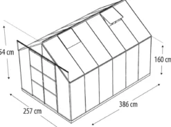 Vitavia Gewächshaus Phönix 9900 ESG/NSG, inkl. Stahlfundamentrahmen, ca. B257/H254/T386 cm