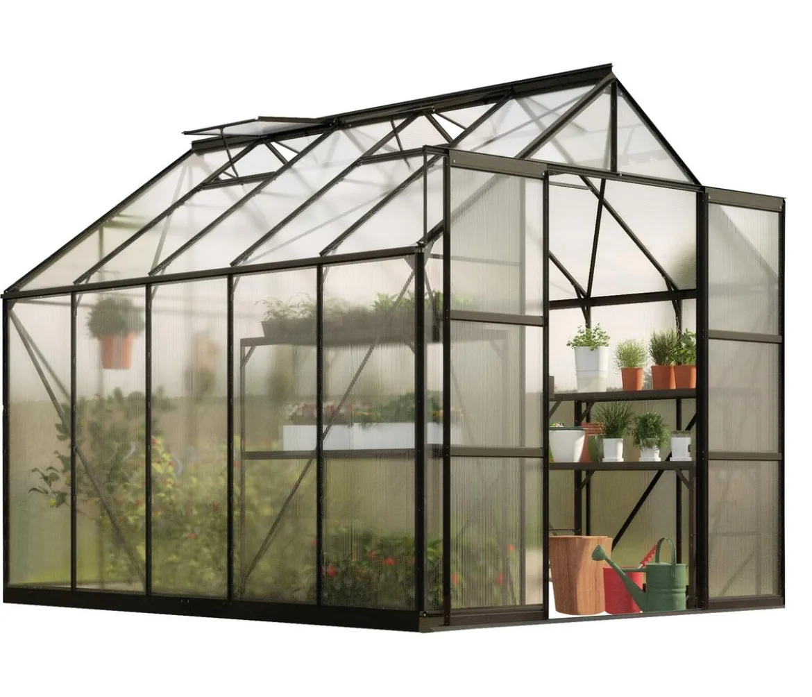Vitavia Gewächshaus Phönix 8300 HKP, inkl. Stahlfundamentrahmen, ca. B257/H254/T324 cm