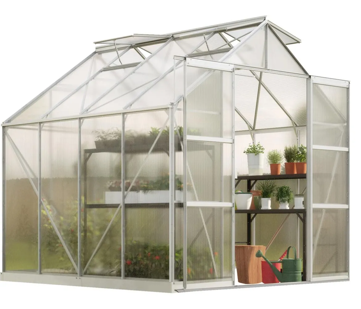 Vitavia Gewächshaus Phönix 6700 HKP, inkl. Stahlfundamentrahmen, ca. B257/H254/T261 cm