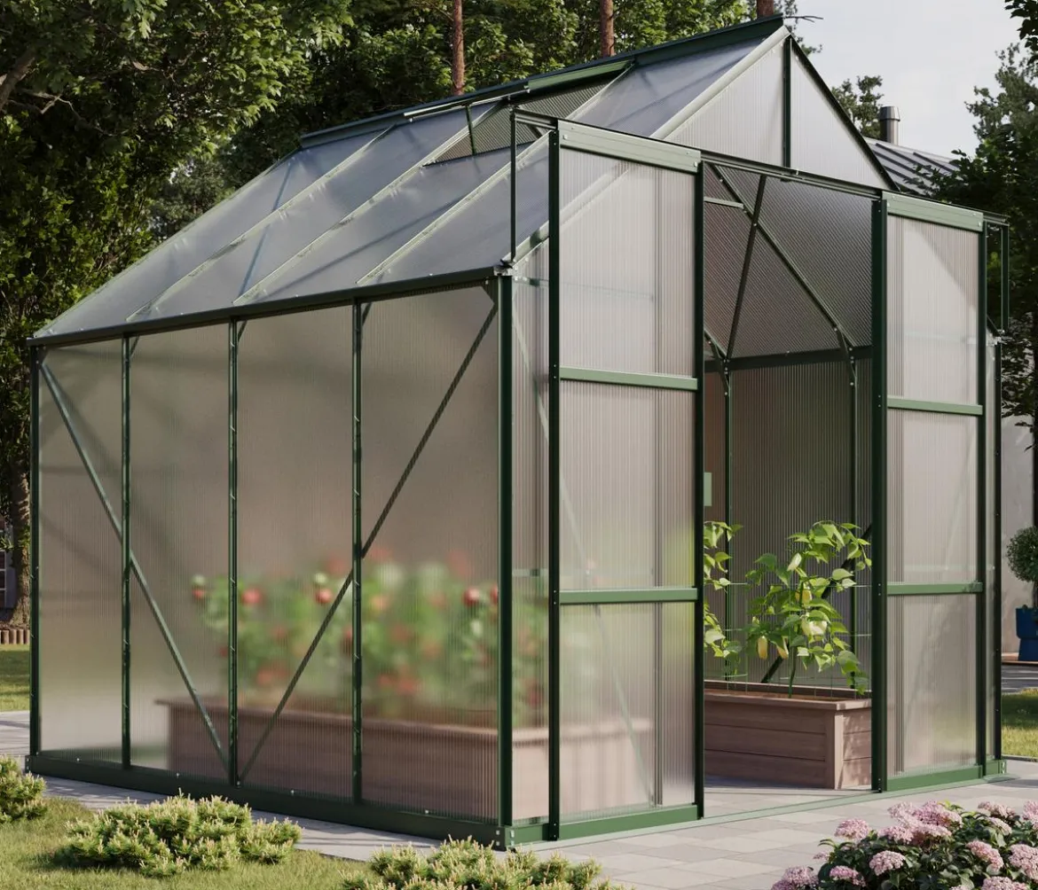 Vitavia Gewächshaus Phönix 6700 HKP, inkl. Stahlfundamentrahmen, ca. B257/H254/T261 cm