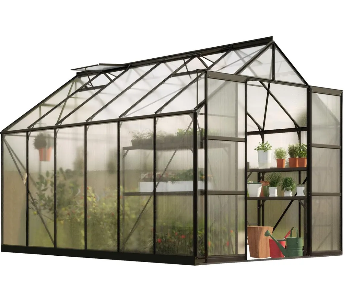 Vitavia Gewächshaus Phönix 9900 HKP, inkl. Stahlfundamentrahmen, ca. B257/H254/T386 cm