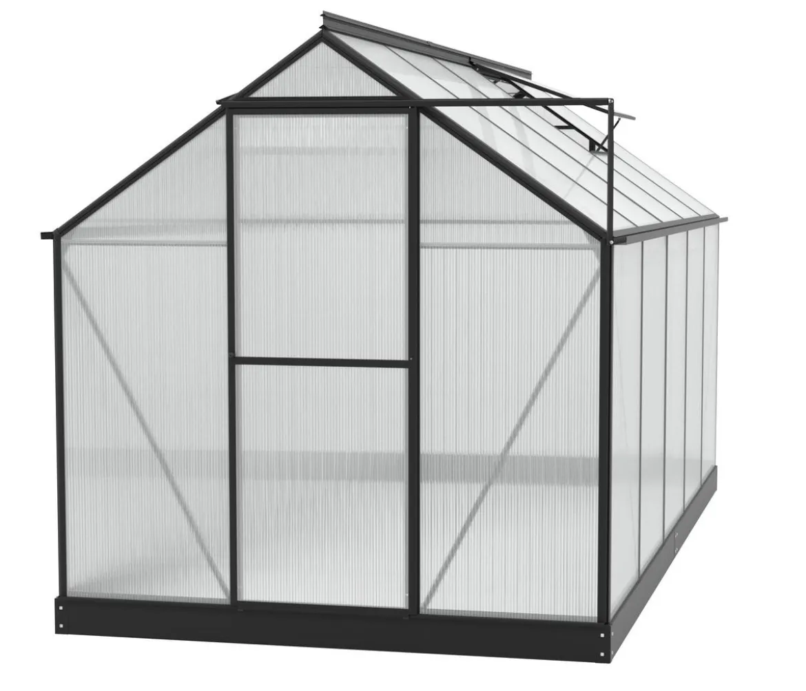 Vitavia Gewächshaus Pluto 7500 HKP, inkl. Stahlfundamentrahmen, ca. B198/H208/T377 cm