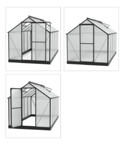 Vitavia Gewächshaus Pluto 7500 HKP, inkl. Stahlfundamentrahmen, ca. B198/H208/T377 cm