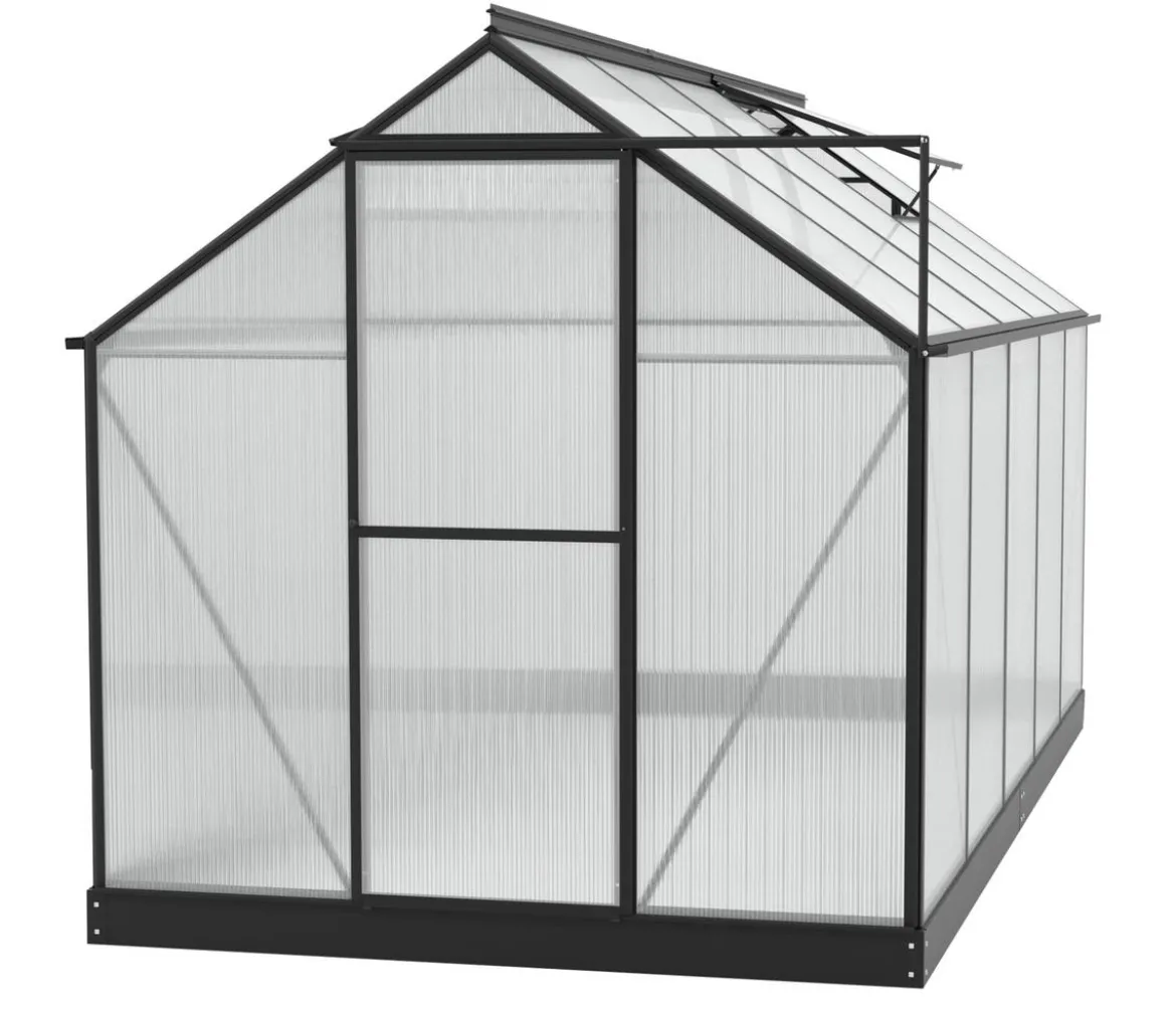 Vitavia Gewächshaus Pluto 7500 HKP, inkl. Stahlfundamentrahmen, ca. B198/H208/T377 cm