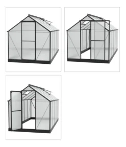 Vitavia Gewächshaus Pluto 7500 HKP, inkl. Stahlfundamentrahmen, ca. B198/H208/T377 cm