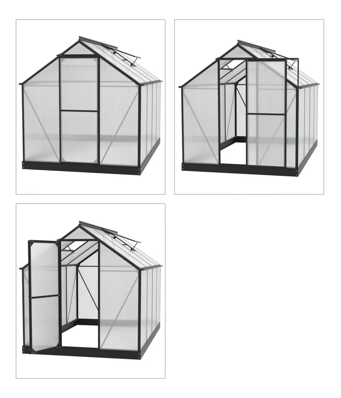 Vitavia Gewächshaus Pluto 6000 HKP, inkl. Stahlfundamentrahmen, ca. B198/H208/T304 cm