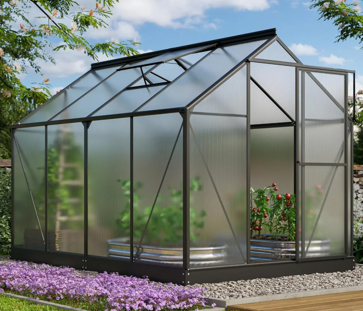 Vitavia Gewächshaus Pluto 6000 HKP, inkl. Stahlfundamentrahmen, ca. B198/H208/T304 cm