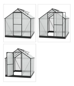 Vitavia Gewächshaus Pluto 4600 HKP, inkl. Stahlfundamentrahmen, ca. B198/H208/T229 cm