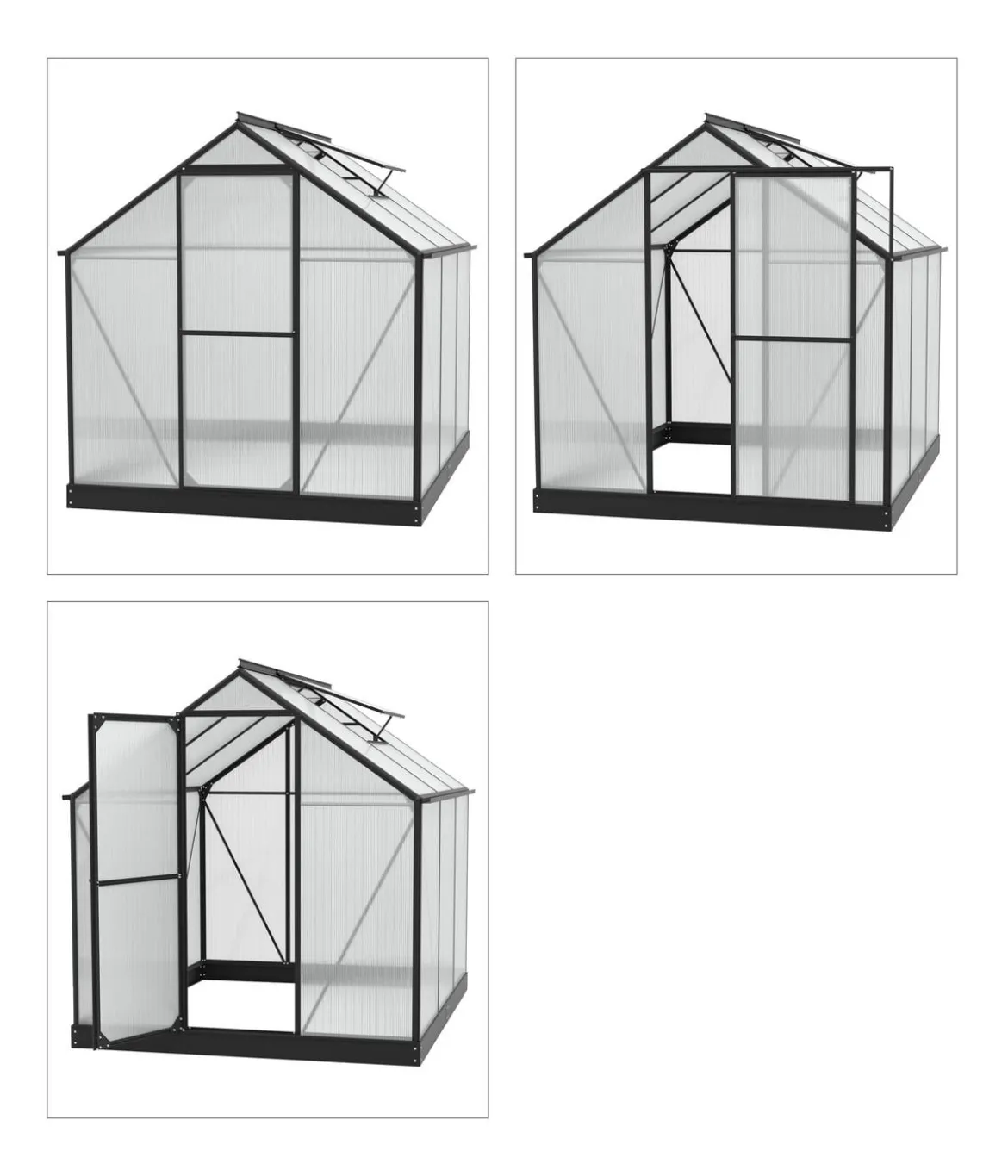 Vitavia Gewächshaus Pluto 4600 HKP, inkl. Stahlfundamentrahmen, ca. B198/H208/T229 cm