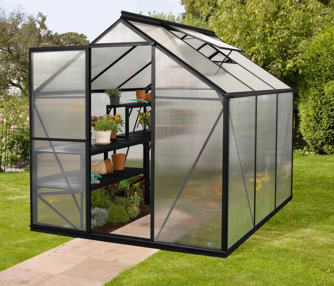 Vitavia Gewächshaus Pluto 4600 HKP, inkl. Stahlfundamentrahmen, ca. B198/H208/T229 cm