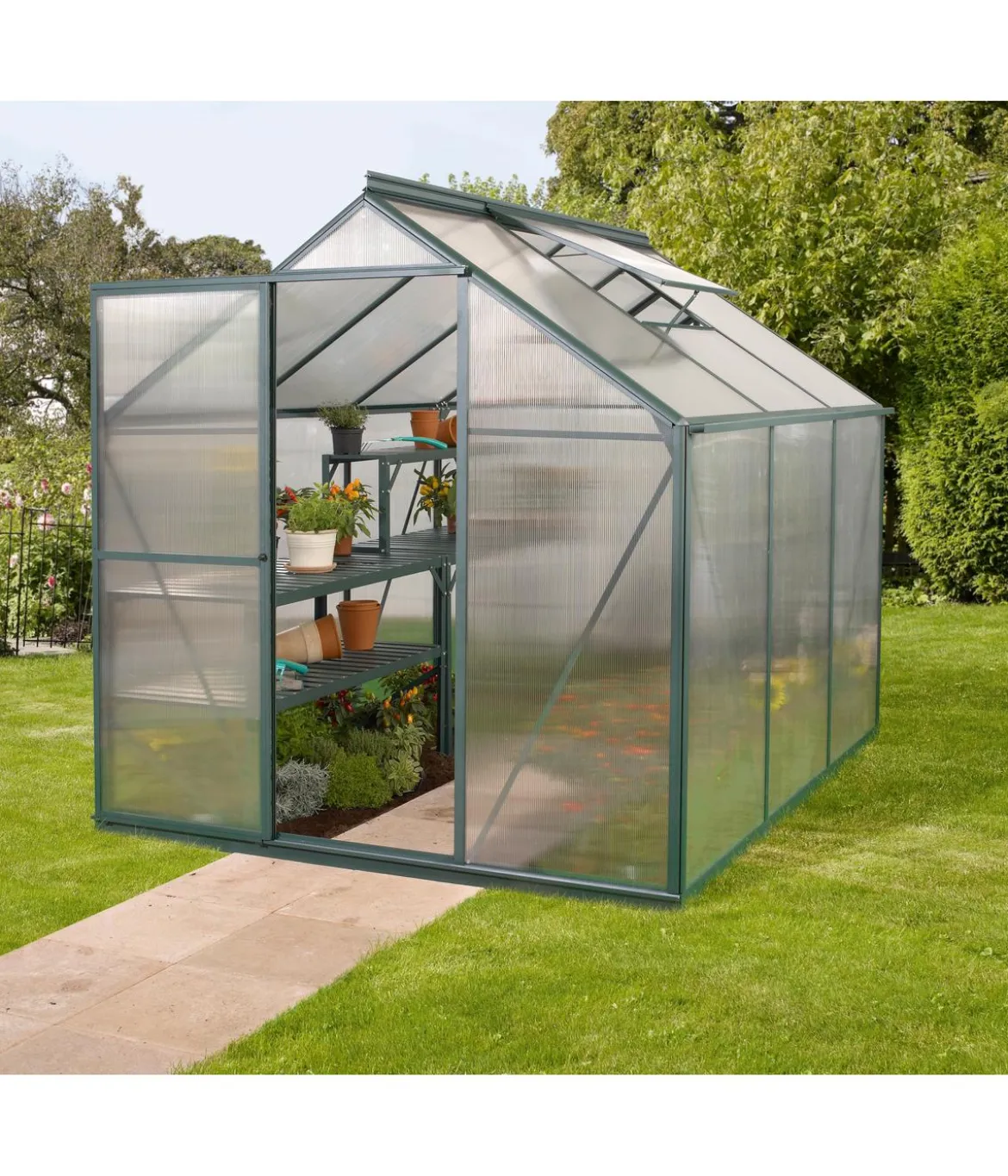 Vitavia Gewächshaus Pluto 4600 HKP, inkl. Stahlfundamentrahmen, ca. B198/H208/T229 cm