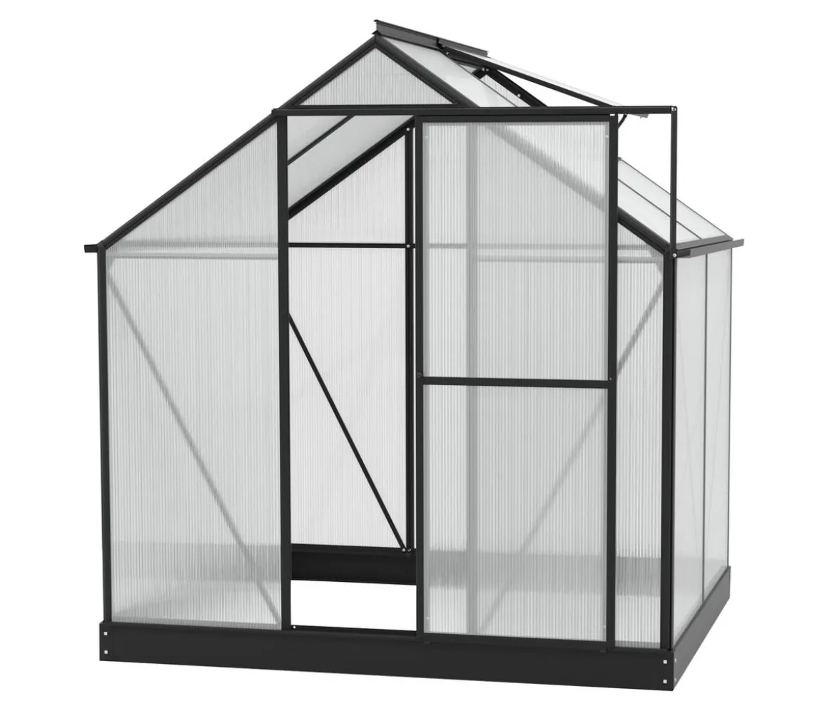 Vitavia Gewächshaus Pluto 3100 HKP, inkl. Stahlfundamentrahmen, ca. B198/H208/T155 cm