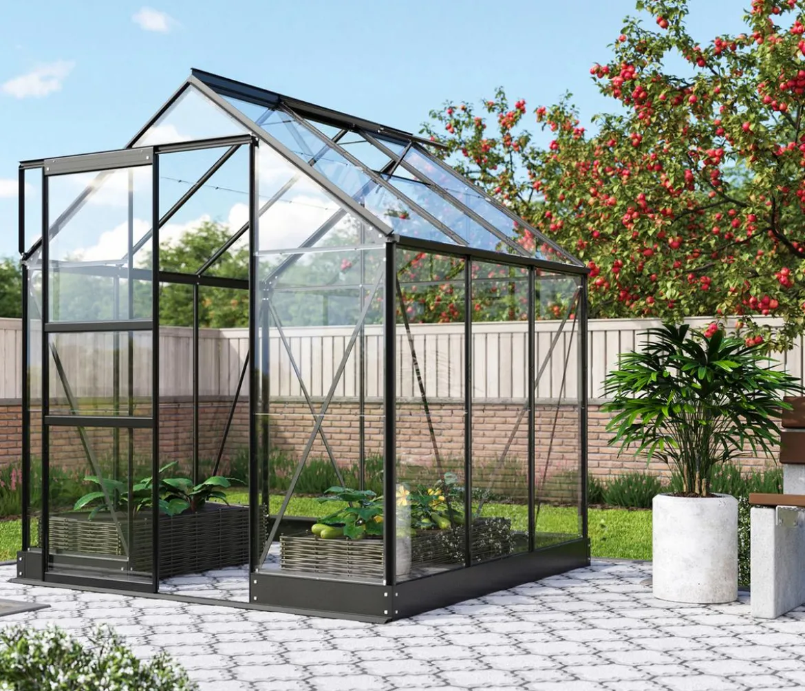 Vitavia Gewächshaus Pontos 3800, ESG, inkl. Stahlfundamentrahmen