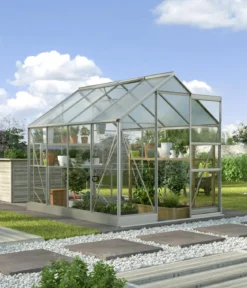 Vitavia Gewächshaus Pontos 5000, ESG 3 mm/HKP 6 mm, inkl. Stahlundamentrahmen, ca. B195/H207/T261 cm