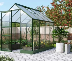 Vitavia Gewächshaus Pontos 5000, ESG 3 mm/HKP 6 mm, inkl. Stahlundamentrahmen, ca. B195/H207/T261 cm