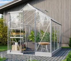 Vitavia Gewächshaus Pontos 5000, ESG, inkl. Stahlfundamentrahmen, ca. B195/H207/T261 cm