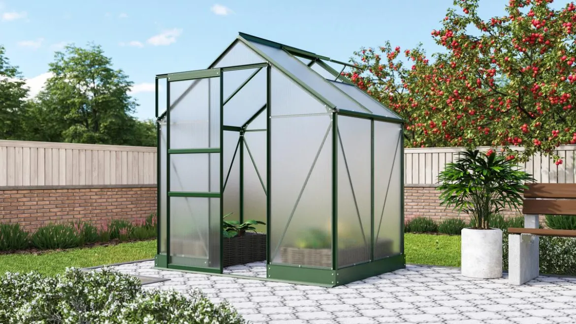 Vitavia Gewächshaus Pontos 2500 HKP, inkl. Stahlfundamentrahmen, ca. B195/H207/T137 cm
