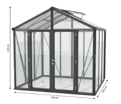 Vitavia Gewächshaus Poseidon 6200 ESG/HKP, ca. B258/H250/T242 cm
