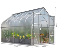 Vitavia Gewächshaus Saturn 9900 HKP, inkl. Stahlfundamentrahmen, ca. B264/H255/T383 cm